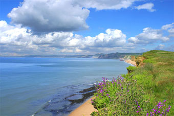 view towards Lyme Regis