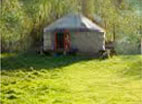 yurt across field